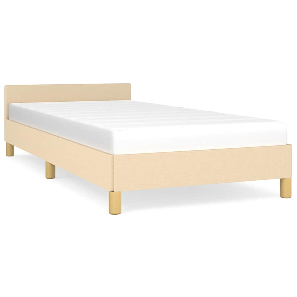 Giroletto con Testiera senza Materasso Crema 80x200 cm Tessuto | homemem39