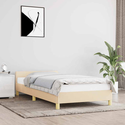 Giroletto con Testiera senza Materasso Crema 80x200 cm Tessuto