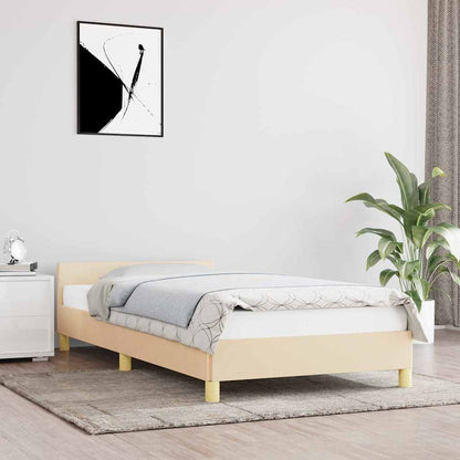Giroletto con Testiera senza Materasso Crema 80x200 cm Tessuto