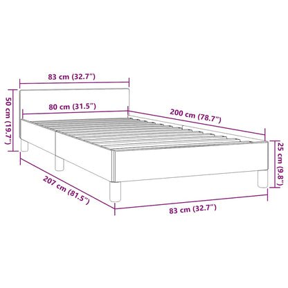 Giroletto con Testiera senza Materasso Verde 80x200 cm Tessuto