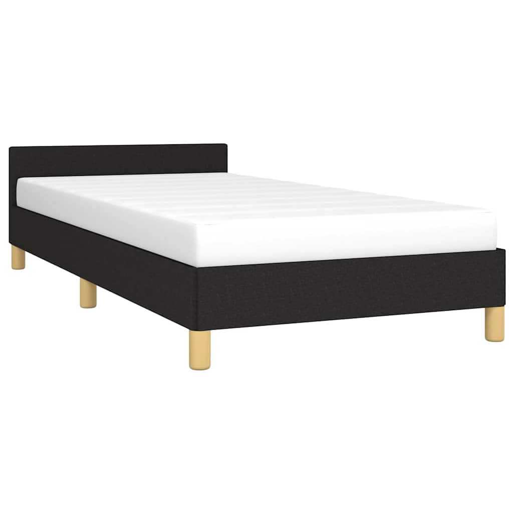 Giroletto con Testiera senza Materasso Nero 90x190 cm Tessuto