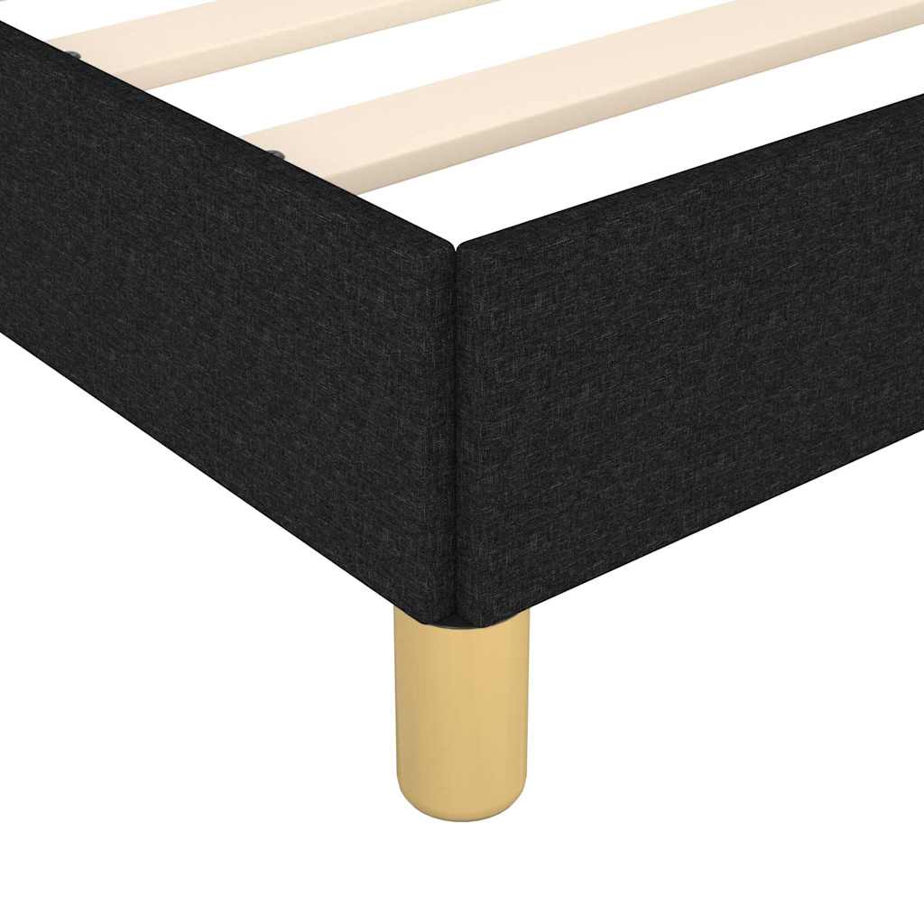 Giroletto con Testiera senza Materasso Nero 90x190 cm Tessuto