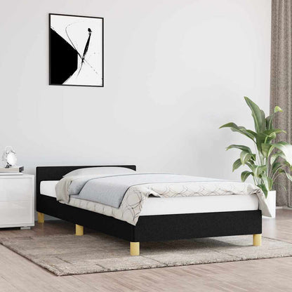 Giroletto con Testiera senza Materasso Nero 90x190 cm Tessuto