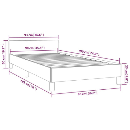 Giroletto con Testiera senza Materasso Tortora 80x200cm Tessuto