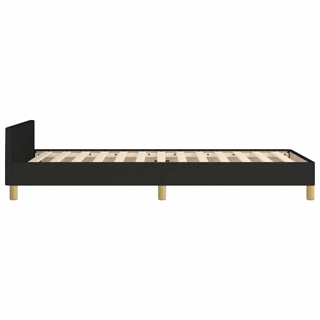 Giroletto con Testiera senza Materasso Nero 90x200 cm Tessuto