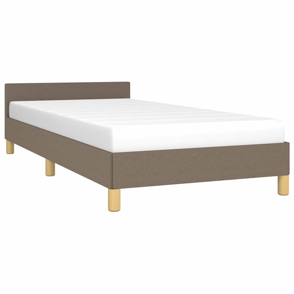 Giroletto con Testiera senza Materasso Tortora 90x200cm Tessuto