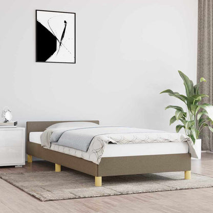 Giroletto con Testiera senza Materasso Tortora 90x200cm Tessuto