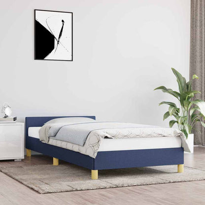 Giroletto con Testiera senza Materasso Blu 100x200 cm Tessuto