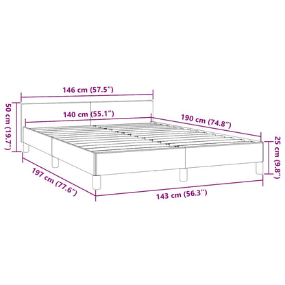 Giroletto senza Materasso Crema 140x190 cm in Tessuto
