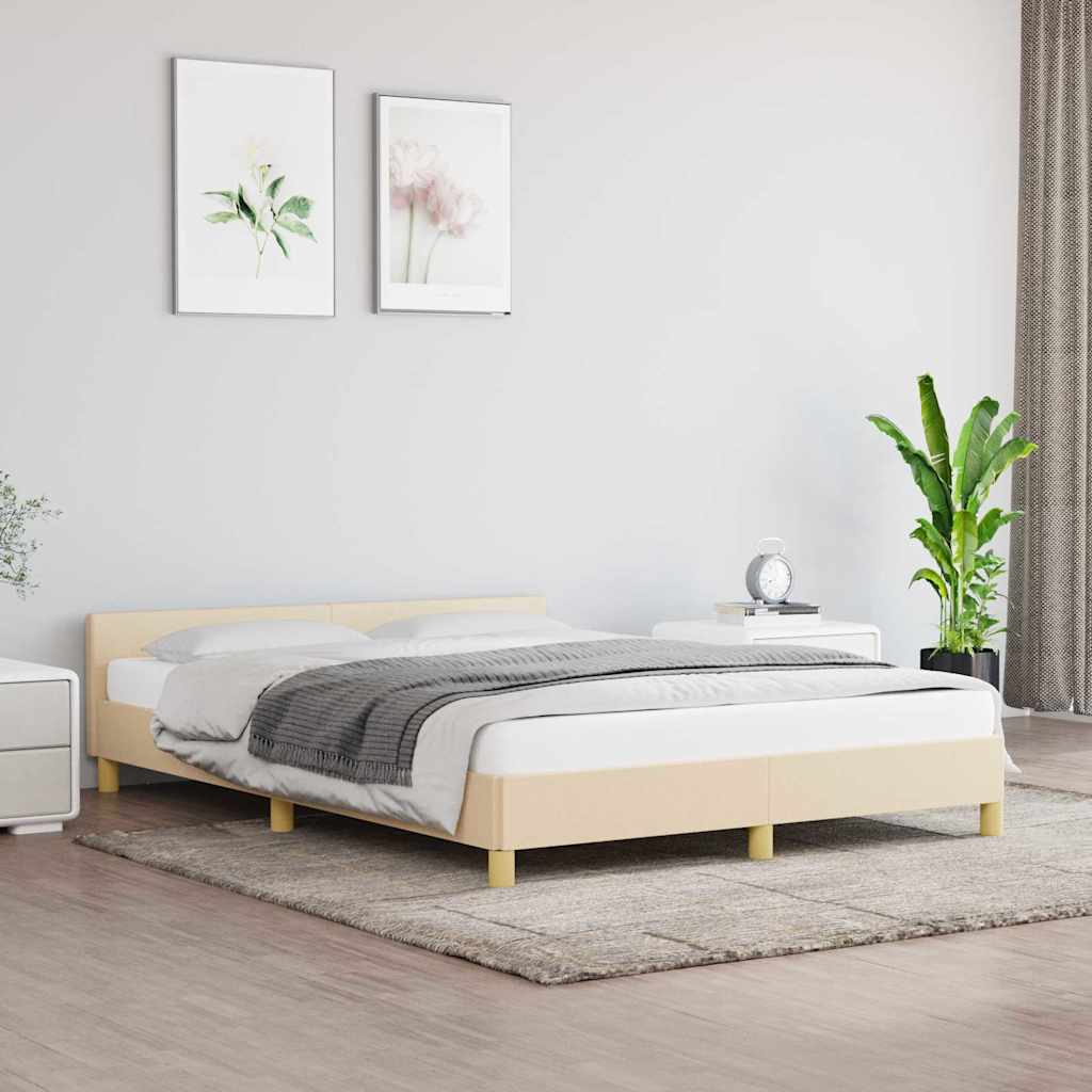 Giroletto senza Materasso Crema 140x190 cm in Tessuto