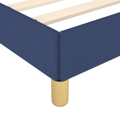 Bed frame with blue headboard 140x190 cm in fabric