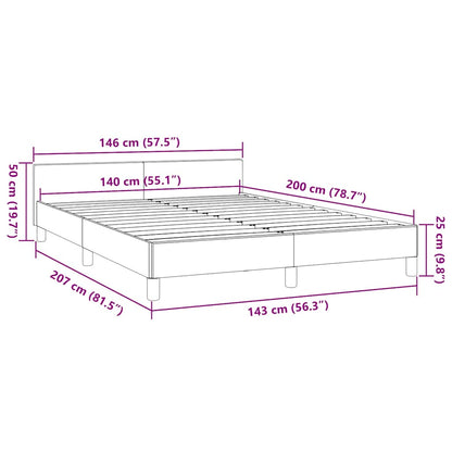 Giroletto senza Materasso Grigio Scuro 140x200 cm Tessuto