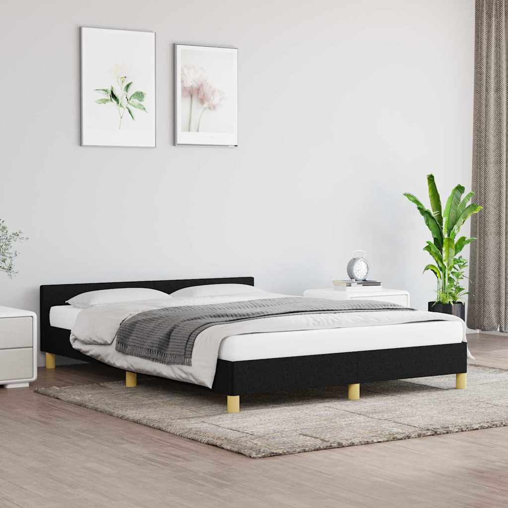 Giroletto senza Materasso Nero 140x200 cm in Tessuto