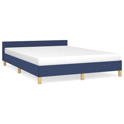 Giroletto con Testiera senza Materasso Blu 140x200 cm Tessuto