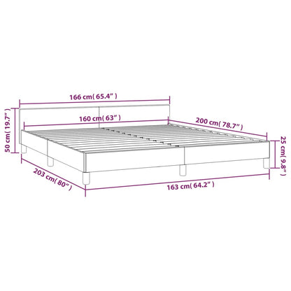 Giroletto senza Materasso Marrone Scuro 160x200 cm Tessuto