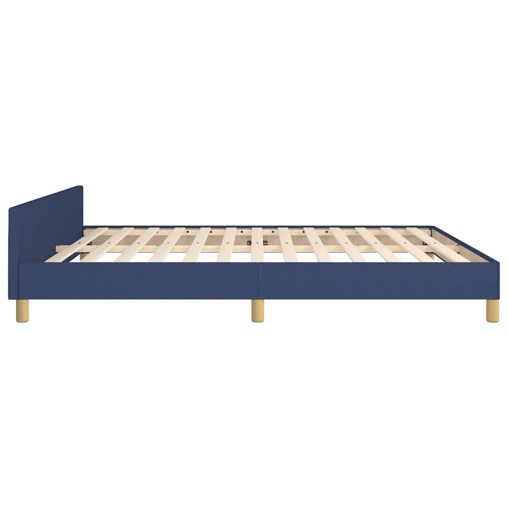 Giroletto con Testiera senza Materasso Blu 160x200 cm Tessuto