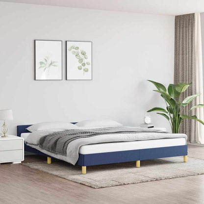 Giroletto con Testiera senza Materasso Blu 160x200 cm Tessuto
