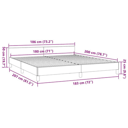 Giroletto senza Materasso Grigio Chiaro 180x200 cm Tessuto