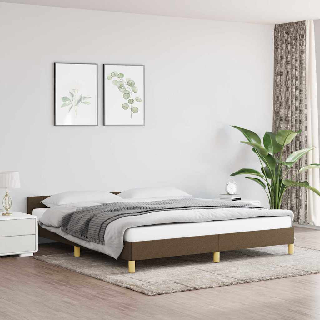 Giroletto senza Materasso Marrone Scuro 180x200 cm Tessuto