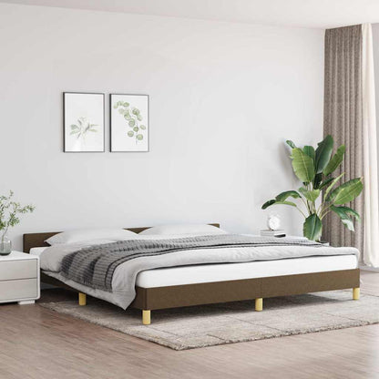 Giroletto senza Materasso Marrone Scuro 200x200 cm in Tessuto