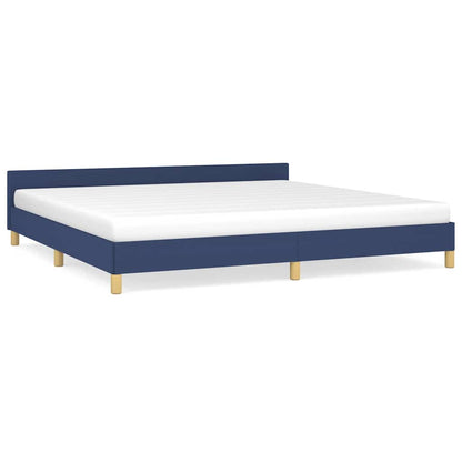 Giroletto con Testiera senza Materasso Blu 200x200 cm Tessuto