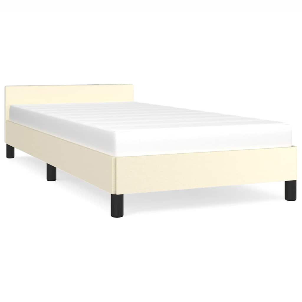 Giroletto con Testiera senza Materasso Crema 90x190 cm | homemem39