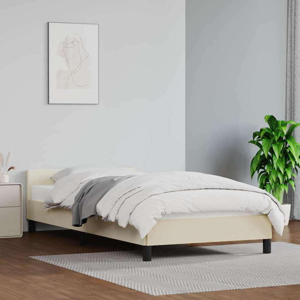 Giroletto con Testiera senza Materasso Crema 90x190 cm | homemem39