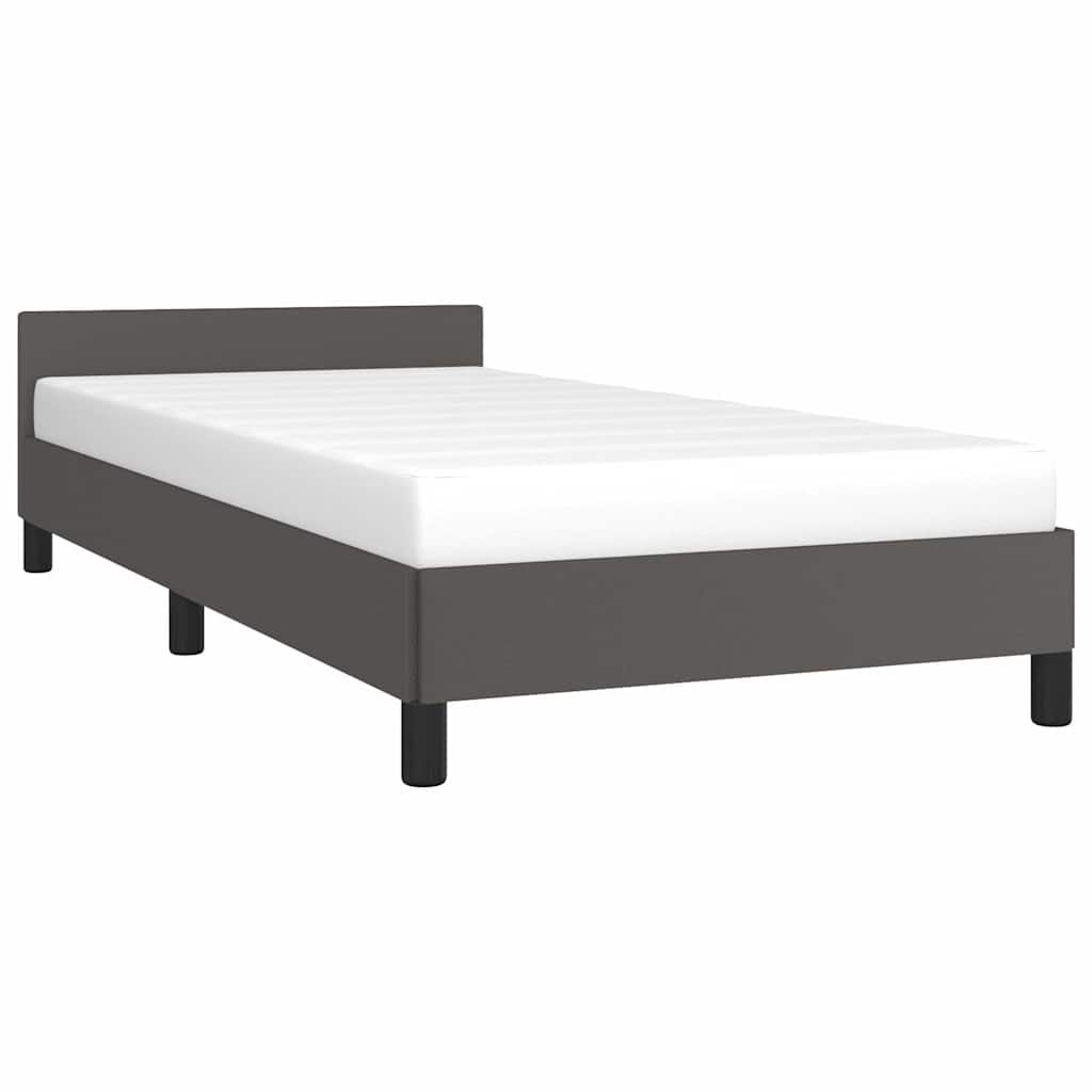 Giroletto con Testiera senza Materasso Grigio 90x190 cm
