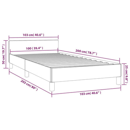 Giroletto con Testiera senza Materasso Bianco 100x200 cm