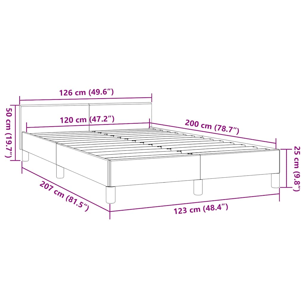 Giroletto con Testiera senza Materasso Crema 120x200 cm