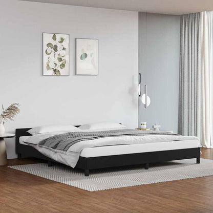 Giroletto con Testiera senza Materasso Nero 200x200 cm