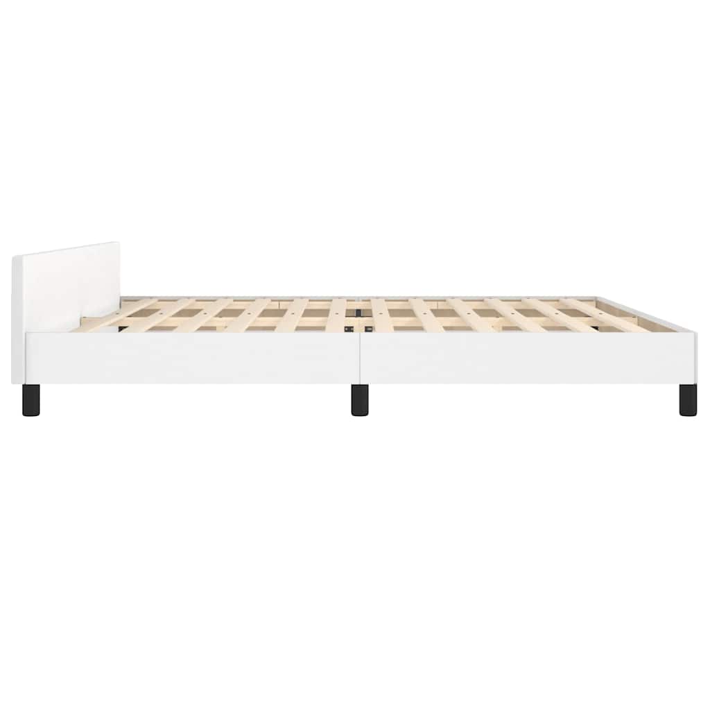 Giroletto con Testiera senza Materasso Bianco 200x200 cm