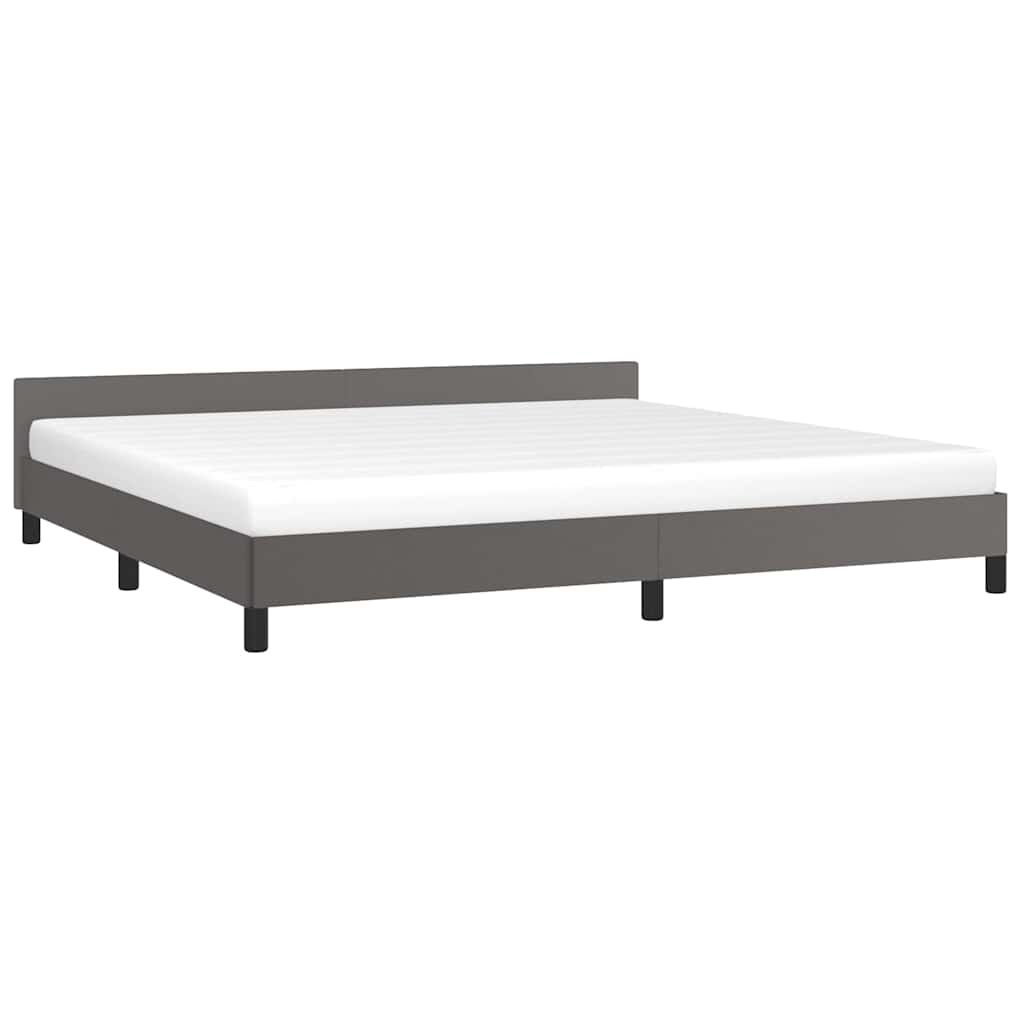 Giroletto con Testiera senza Materasso Grigio 200x200 cm