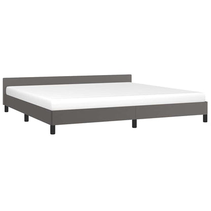Giroletto con Testiera senza Materasso Grigio 200x200 cm