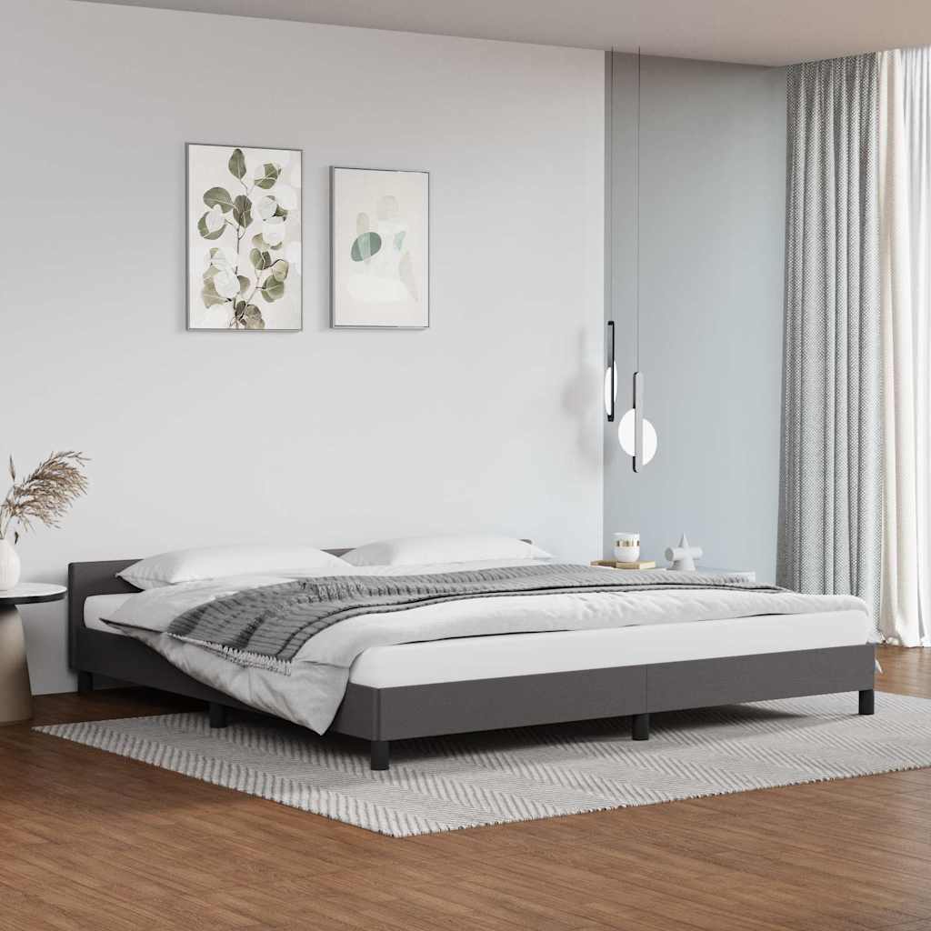 Giroletto con Testiera senza Materasso Grigio 200x200 cm