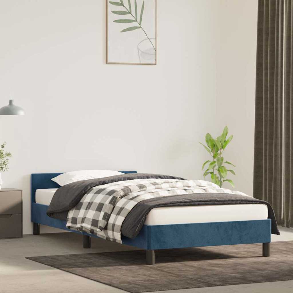 Giroletto senza Materasso Blu Scuro 80x200 cm in Velluto - homemem39