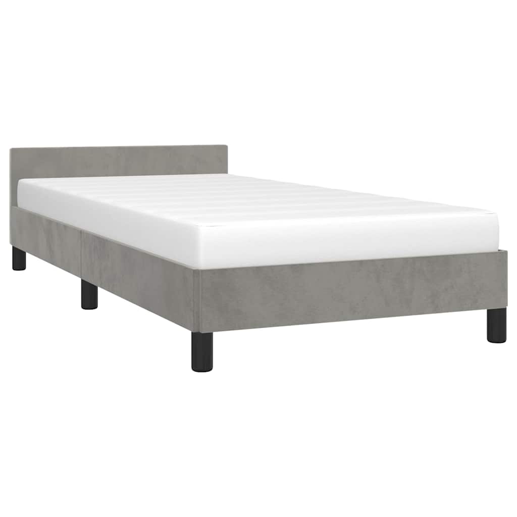 Giroletto senza Materasso Grigio Chiaro 90x190 cm Velluto