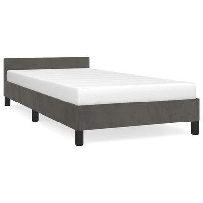 Giroletto senza Materasso Grigio Scuro 90x190 cm Velluto