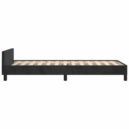 Giroletto con Testiera senza Materasso Nero 90x190 cm Velluto