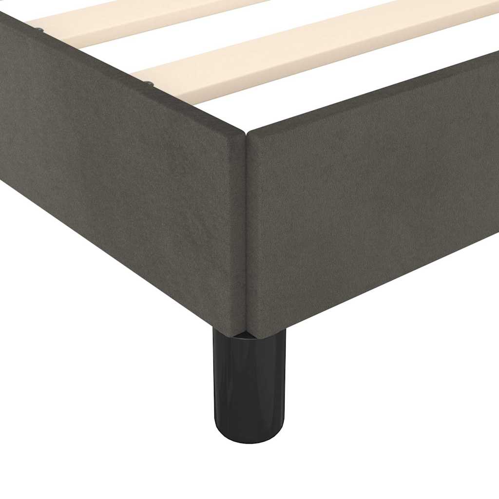 Giroletto senza Materasso Grigio Scuro 90x200 cm Velluto