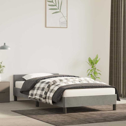 Giroletto senza Materasso Grigio Chiaro 100x200 cm Velluto