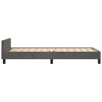 Giroletto senza Materasso Grigio Scuro 100x200 cm Velluto