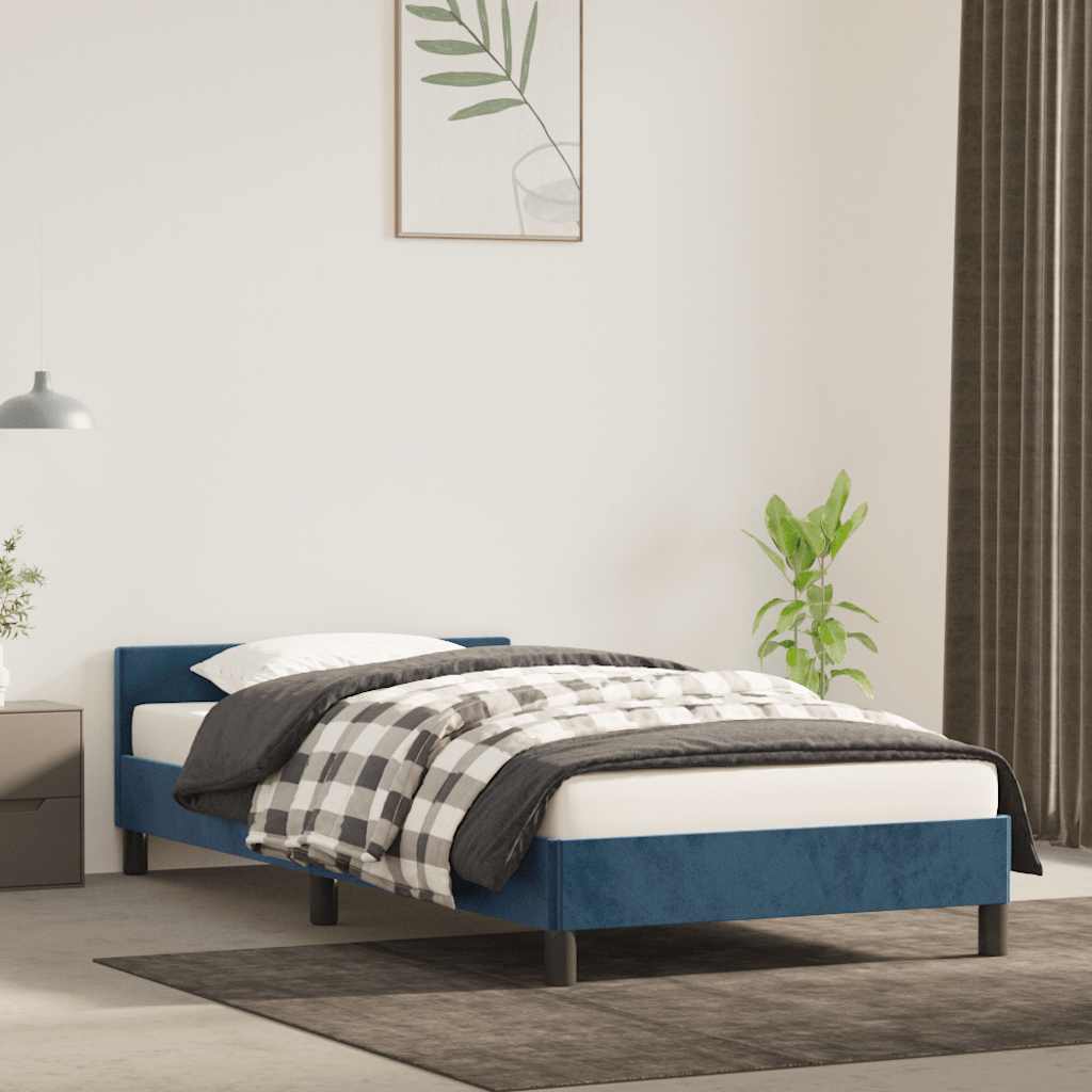 Giroletto senza Materasso Blu Scuro 100x200 cm in Velluto - homemem39