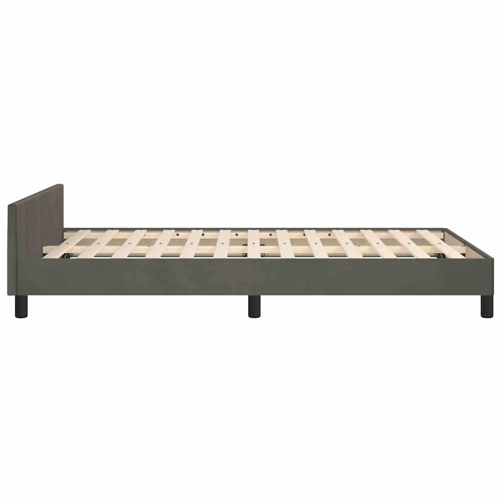 Giroletto senza Materasso Grigio Scuro 120x200 cm Velluto