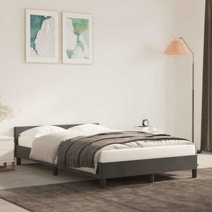 Giroletto senza Materasso Grigio Scuro 120x200 cm Velluto