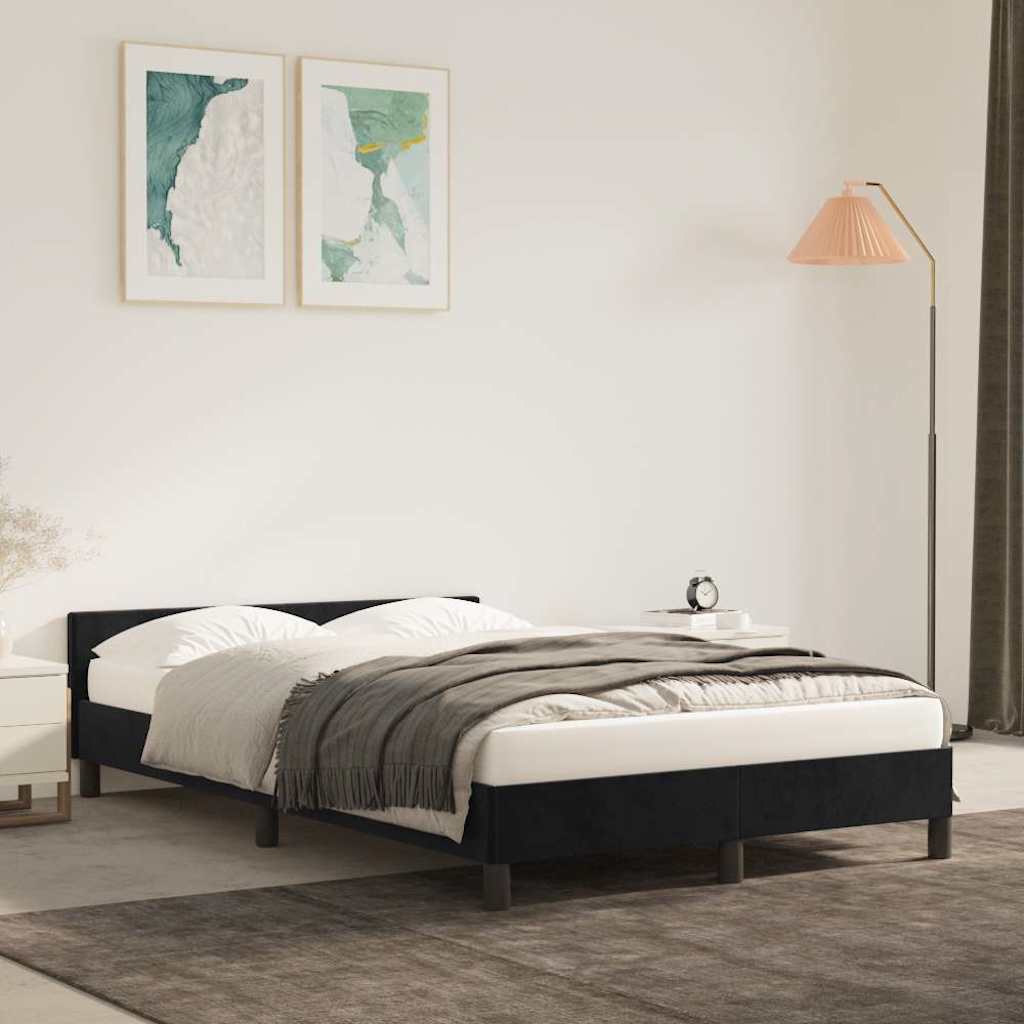 Giroletto senza Materasso Nero 120x200 cm Velluto