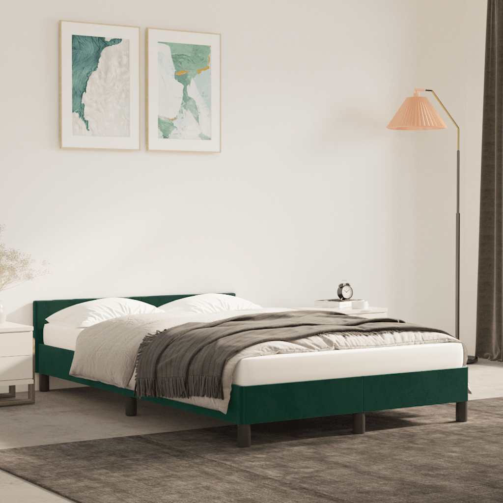Giroletto senza Materasso Verde Scuro 120x200 cm in Velluto | homemem39