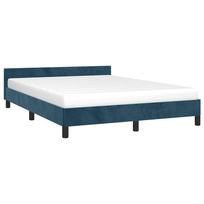 Giroletto senza Materasso Blu Scuro 140x190 cm in Velluto