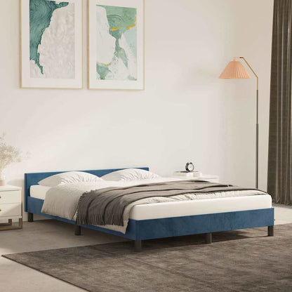 Giroletto senza Materasso Blu Scuro 140x190 cm in Velluto - homemem39