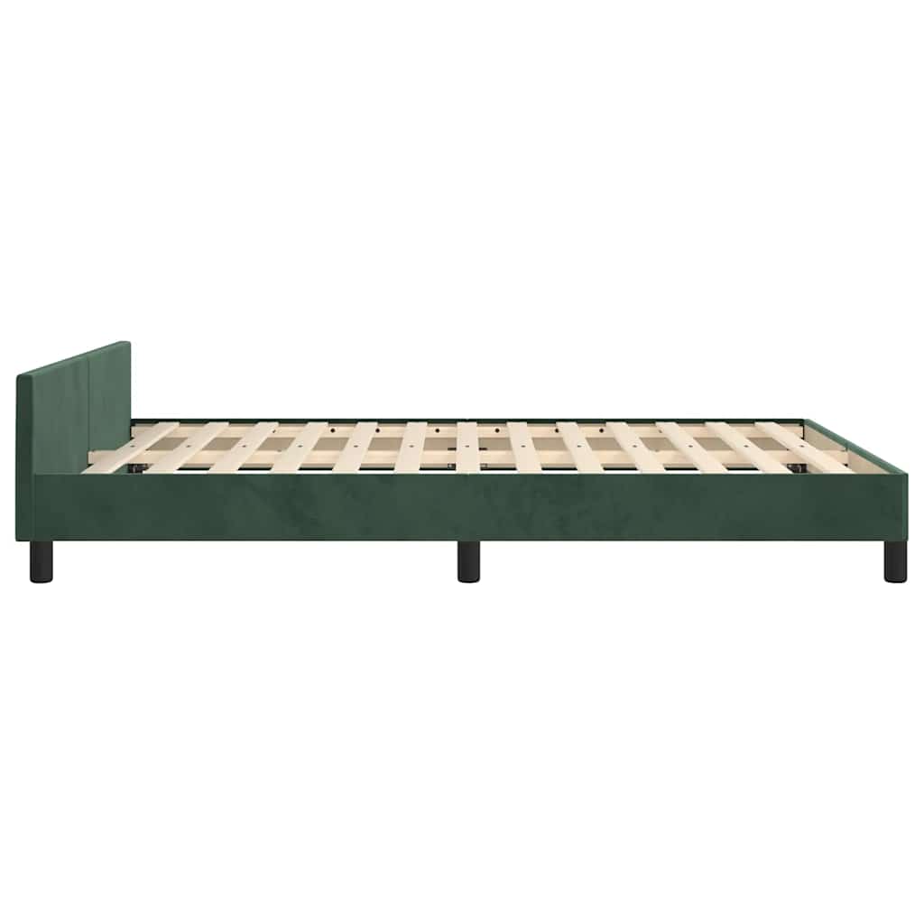 Giroletto senza Materasso Verde Scuro 140x200 cm in Velluto - homemem39